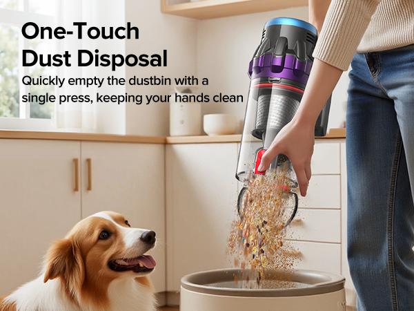 [Home Essential] Cordless Stick Vacuum Cleaner with 55Kpa Suction, Anti - Tangle Brush and Upgraded Green Light, Ideal for Home Cleaning