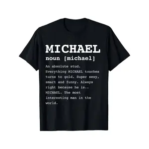 Individuality and fashion trends Mike's Humor: Men's Funny Michael T-Shirt - Perfect for Anyone Named Mike, Casual & Outdoor Wear, Cotton Blend, Breathable & Stretchy Fabric