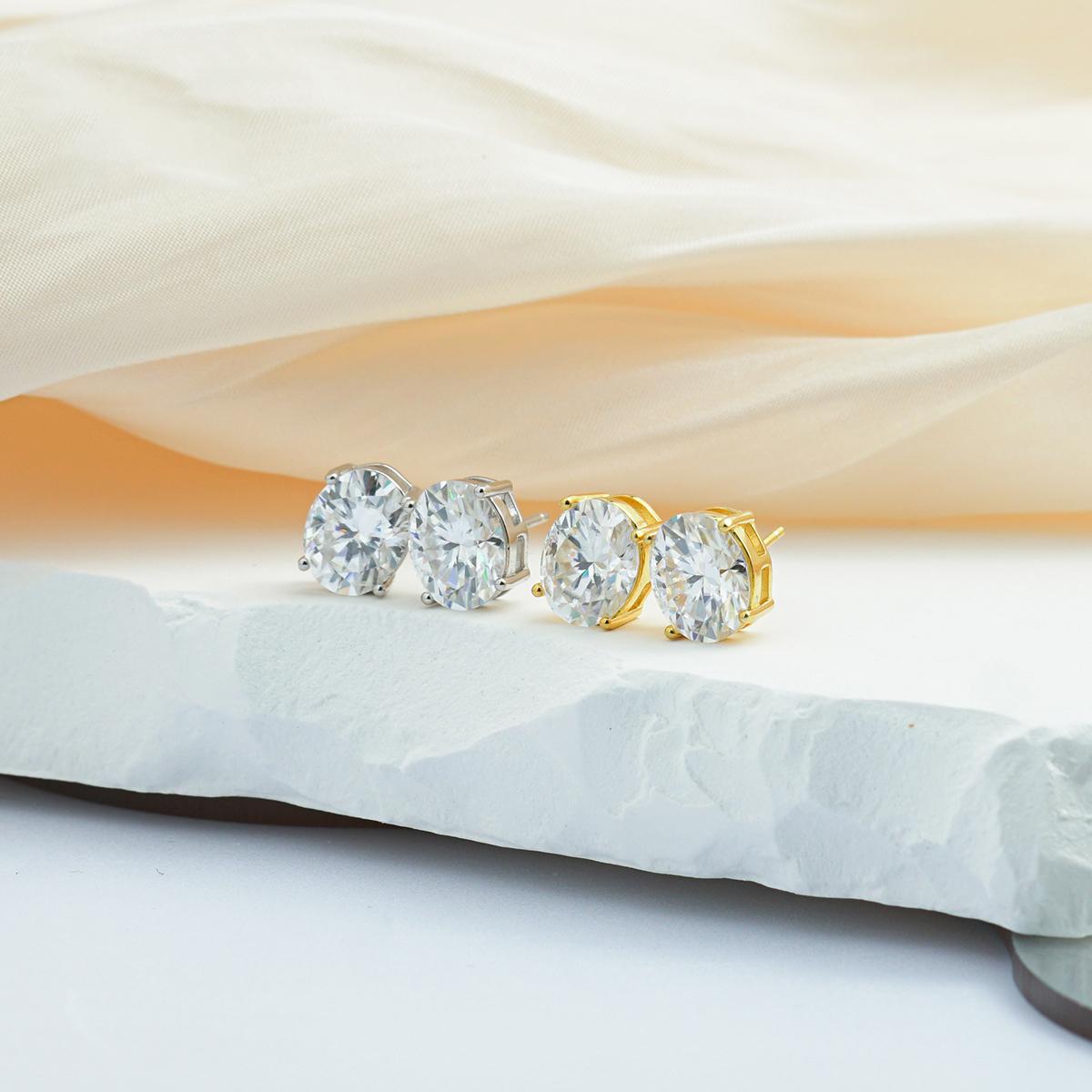 S925 Oval Cut Synthetic Moissanite Stud Earrings Christmas Valentine’s Day Weddings Engagements Anniversaries Gift For Men Women S925 Oval Cut Synthetic Moissanite Stud Earrings Christmas Valentine’s Day Weddings Engagements Anniversaries Gift For Men Women