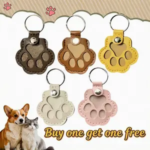 [Buy One Get One Free] SUNV Pet Souvenir Cat and Dog Hair Keychain, Creative Pet Hair Decoration for Pet Owners to Collect and Remember - Portable PU Leather Tag, DIY Cat and Dog Paw Prints and Hair, Cute Pet Hair Memory Pendant - Paw-shaped Pendant