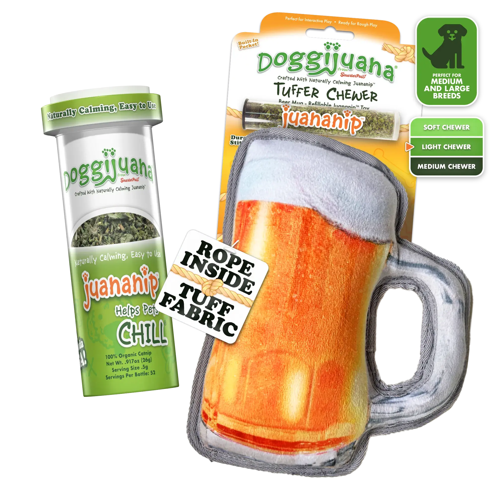 Tuffer Chewer Doggi Duo Bundle - Beer Mug & Juananip