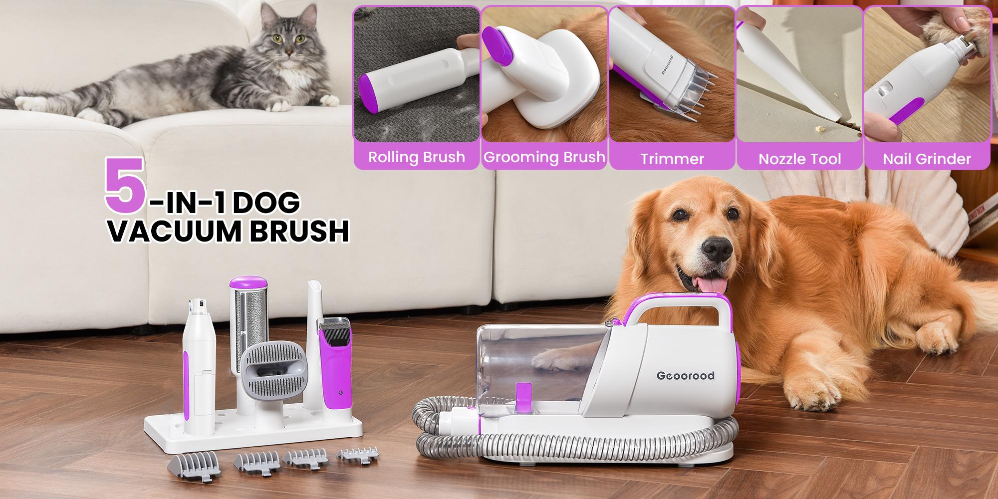 Geoorood Dog Grooming All-in-One Kit with Vacuum Brush 2.2L Large Pog Stainless Steel Blades Lightweight Design 10KPa Suction Force Portable Cleaning Set Geoorood Dog Grooming All-in-One Kit with Vacuum Brush 2.2L Large Pog Stainless Steel Blades Lightweight Design 10KPa Suction Force Portable Cleaning Set