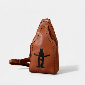 Magnolia Rodeo Genuine Leather Black Embroidered Sling Bag | Houston Livestock Show and Rodeo