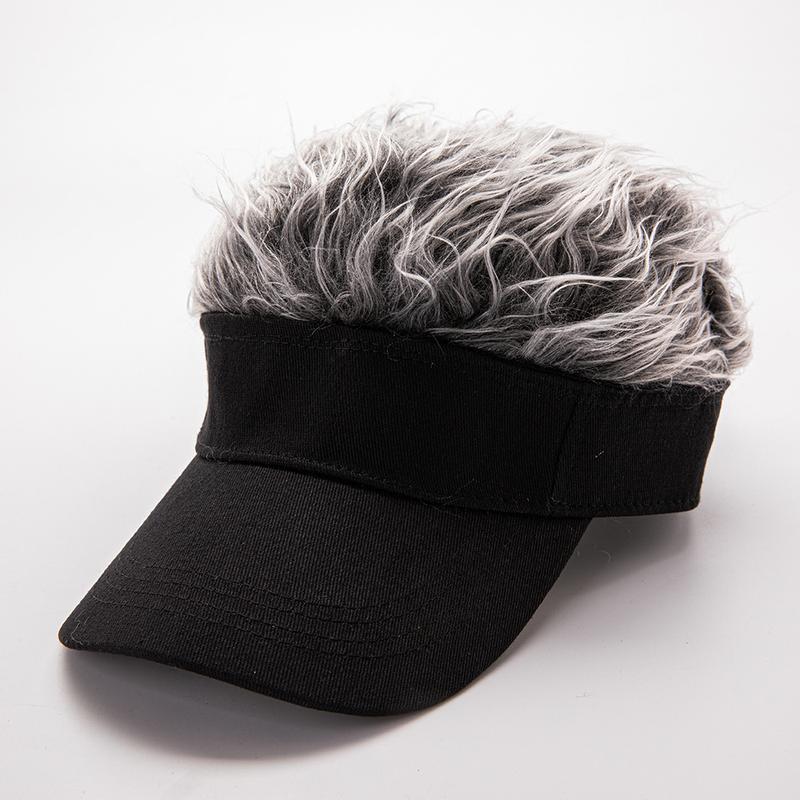 Men'S Funky Faux Fur Knit Beanie Hat - Hip-Hop Style, Straight Hair, No Brim, Perfect for Parties & Cosplay, Black & White Design, Party Accessory |   Funky Beanie |   Faux Fur Hat, Knit Beanie Hat