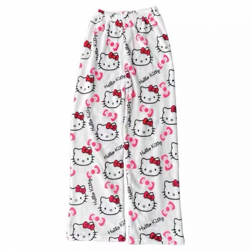 SANRIO Hello Kitty Comfy Pajama Pants - Size Need Two More - Cute Cozy Y2K Style - TikTok Approved Loungewear for Women - Perfect for Couples - Nightwear - Womenswear