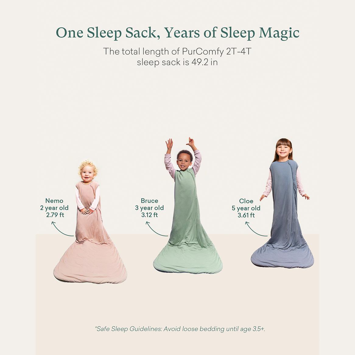 PurComfy Supersoft Toddler Sleep Sack 0.5/1.0/2.5 TOG, Premium Bamboo Viscose 2-Way Zipper for Cooling & Cozy Sleepwear for 15-48months, Unisex  Infant Toddler Wearable Sleeping Clothes