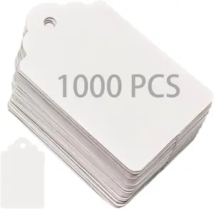 1000PCS White Blank Unstrung Price Tags, 1.75 x 1.093 Inches - Premium Quality Durable Paper Hang Tags for Clothing, Retail, Yard & Garage Sales, Ideal for Gift Labeling and Sale Pricing