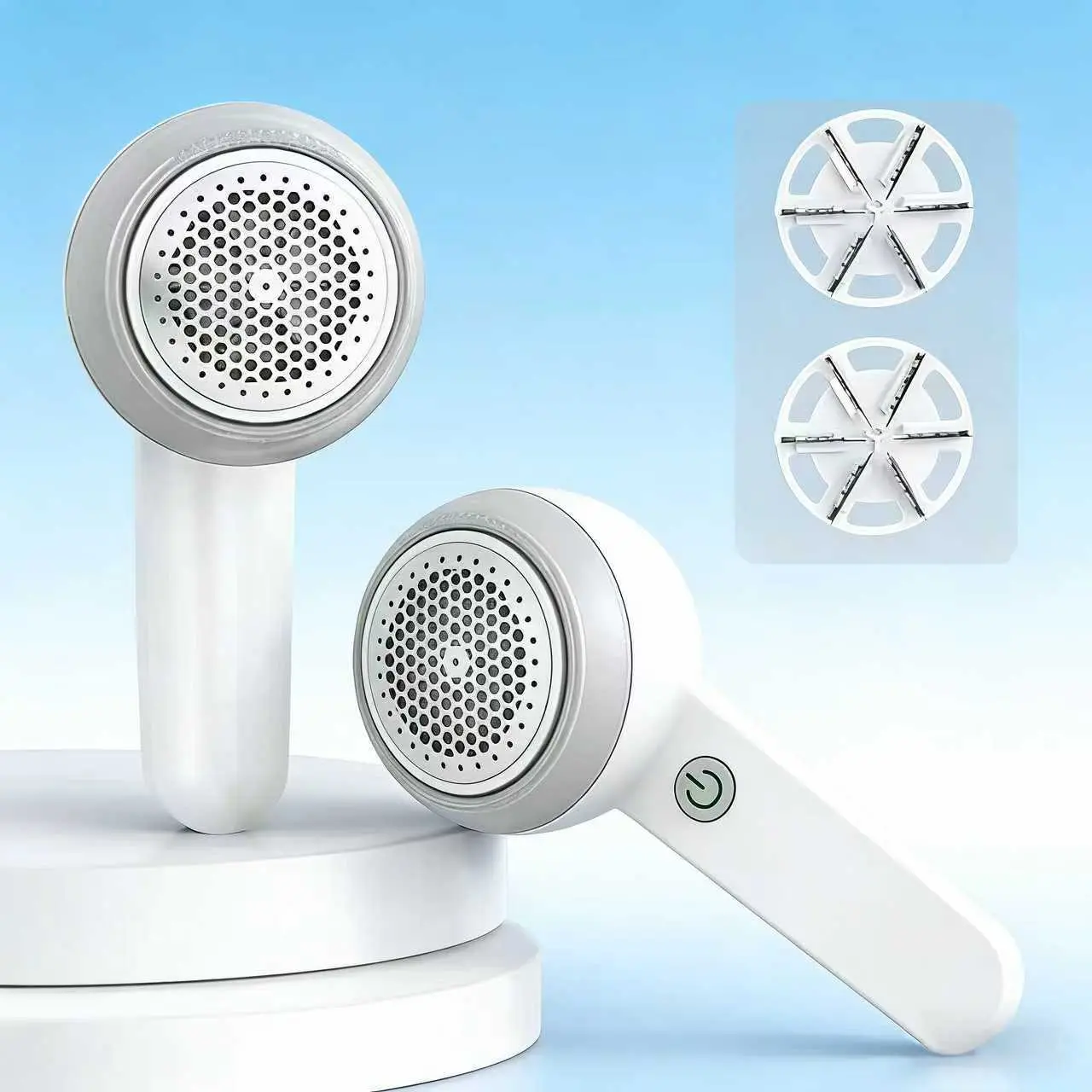 Rechargeable Fabric Shaver with 2 Replaceable Stainless Steel 6-Leaf Blades(1 Free Extra Included) | Lint Remover with 3-Speed Settings - Efficient  and Lint Shaver for Clothes, Removing Fuzz, Lint Balls, Pills, and Hairballs.Christmas Gift. clothing
