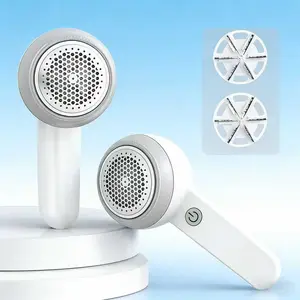 Rechargeable Fabric Shaver with 2 Replaceable Stainless Steel 6-Leaf Blades(1 Free Extra Included) | Lint Remover with 3-Speed Settings - Efficient  and Lint Shaver for Clothes, Removing Fuzz, Lint Balls, Pills, and Hairballs.Christmas Gift. clothing