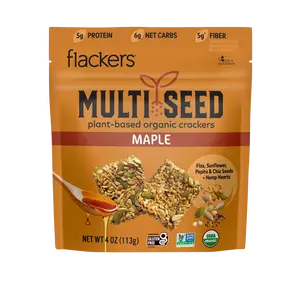 Maple Flackers Organic Multi Seed Crackers 4oz / 6-Pack Maple Flackers Organic Multi Seed Crackers 4oz / 6-Pack