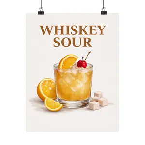 Whiskey Sour Cocktail Poster