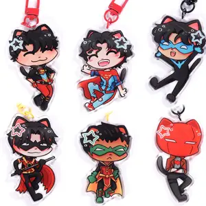 Batboys Keychain, Batfam Keychains, Nightwing Red Hood Red Robin Keychains, Unique Keychains for Personal Style, Cute Keychains for Bags and Keys, Durable, Lightweight and Perfect for Personal Style, Collecting and Gifting