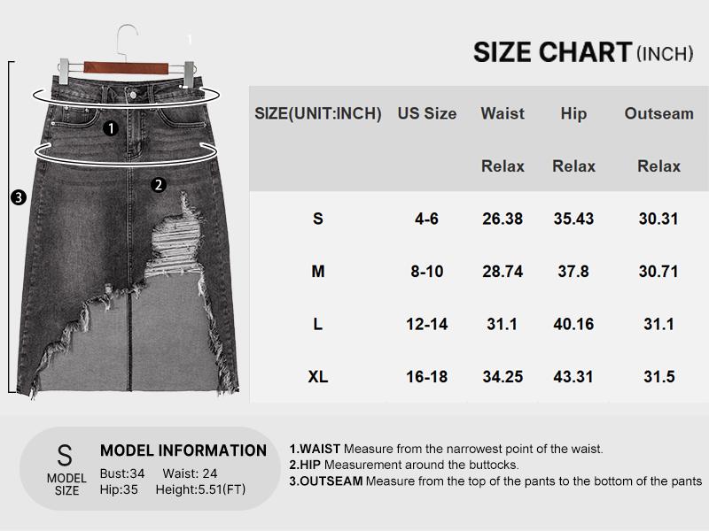Asvivid Western Asymmetrical Ripped Denim Midi Skirt with Pocket Women High‑low Distressed Irregular Raw Frayed Hem Casual Destroyed Cowgirl Jean Skirts Bottoms Clothes for Back To School Fashion Fall Pick
