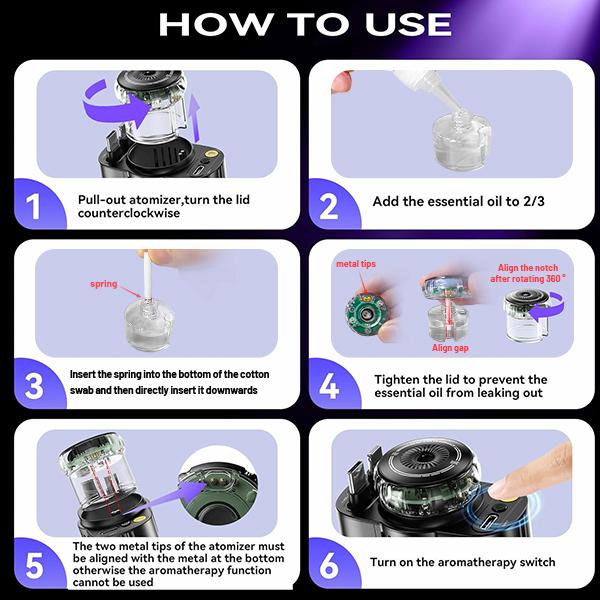 Smart Portable Car Air Freshener with Starlight Diffuser ,Intelligent Sensing & Atmosphere Lighting - Retractable Car Charger & Aromatherapy Diffuser ,Christmas Perfect Gift for Men Smart Portable Car Air Freshener with Starlight Diffuser ,Intelligent Sensing & Atmosphere Lighting - Retractable Car Charger & Aromatherapy Diffuser ,Christmas Perfect Gift for Men