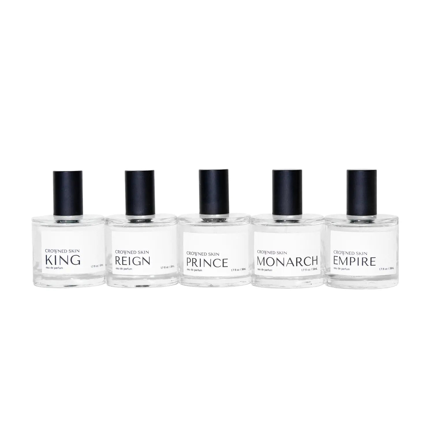 Crowned Skin Eau de Parfum Collection - Set of 5 Scents - Full Size -  King, Reign, Monarch, Prince, Empire