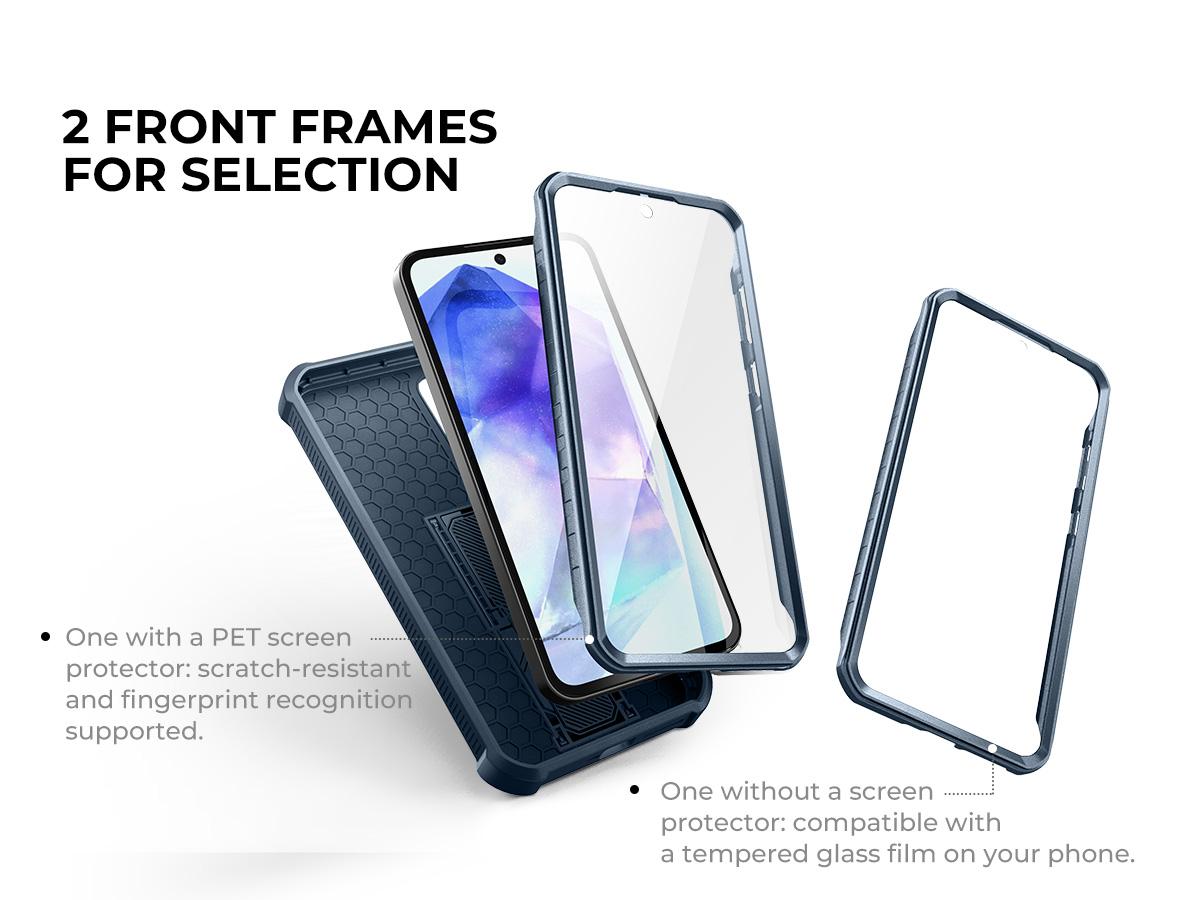 Dexnor for Samsung Galaxy A35-5G Case, [2 Front Frame] [Built-in Slide Camera Cover & Kickstand] Heavy Duty Military Grade Protection Shockproof Phone Case with Screen Protector, 6.6 inch