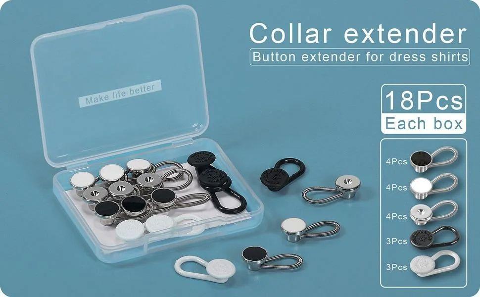 18Pcs Shirt Collar Button Extender: Neck Button Extender for Mens Dress Shirt - Comfortable Tie Collar Expander