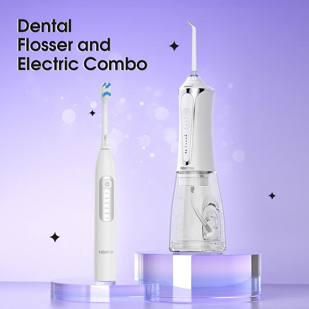 h2ofloss Water Flosser & Electric Toothbrush Combo Kit | Deep Clean Oral Care Set