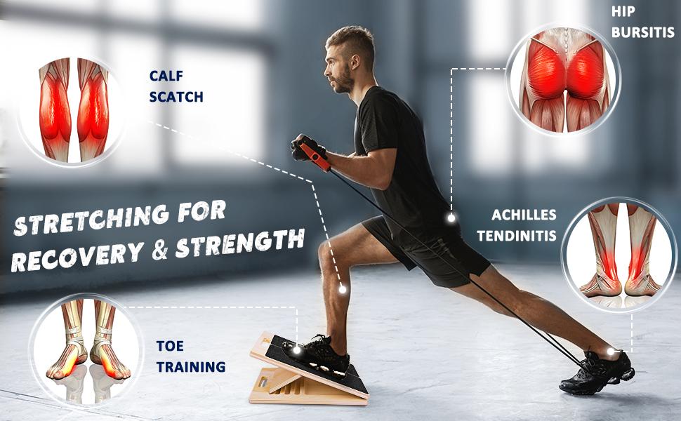 Portable Wooden Slant Board for Calf Stretching Squats Calf Stretcher Pilates Physical Therapy Equipment Adjustable Incline Board for Knees Ankle Heel Feet Leg Portable Wooden Slant Board for Calf Stretching Squats Calf Stretcher Pilates Physical Therapy Equipment Adjustable Incline Board for Knees Ankle Heel Feet Leg
