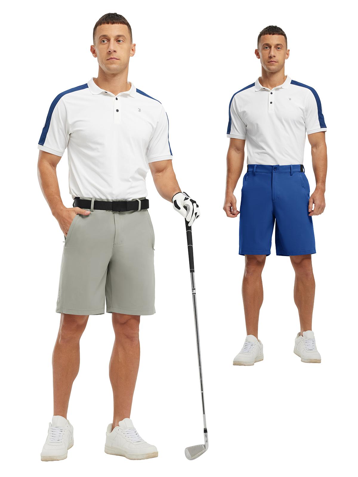 2 PACK GOPUNE Men's 9'' Golf Work Shorts Stretch Waistband Quick-Dry Fit Hiking Casual Business Dress Athletic Mens  Lightweight Pants 3 Pockets Summer fashion style 【Plus Size,32-46】#NovaTopFinds