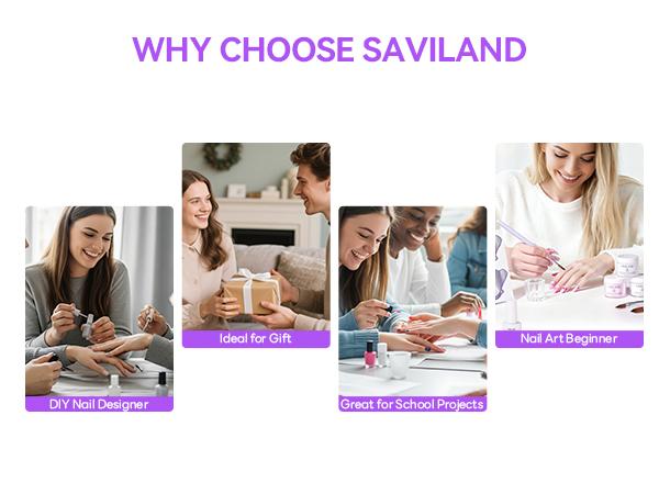 SAVILAND All-in-One Acrylic Nail Kit with Drill: Beginner Nail Starter Kit with Clear, White & Pink Acrylic Powder, Liquid Set, 88W Nail Lamp and Gel Nail Polish for Home DIY