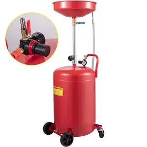 20 Gallon Portable Air-Operated Waste Oil Drain Tank - Adjustable Funnel Height Oil Change Drainer with Pressure Regulating Valve, Fluid Fuel Transfer Container