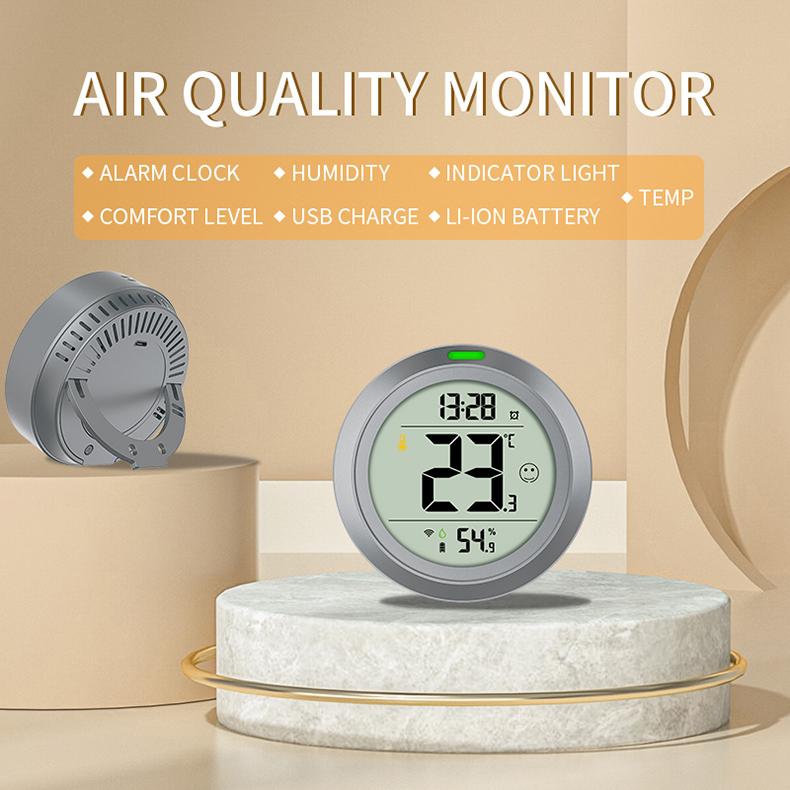PROTMEX Tuya Wifi Bluetooth Thermometer Hygrometer Date Time Alarm Multifunctional with Smart Life APP Temperature Humidity