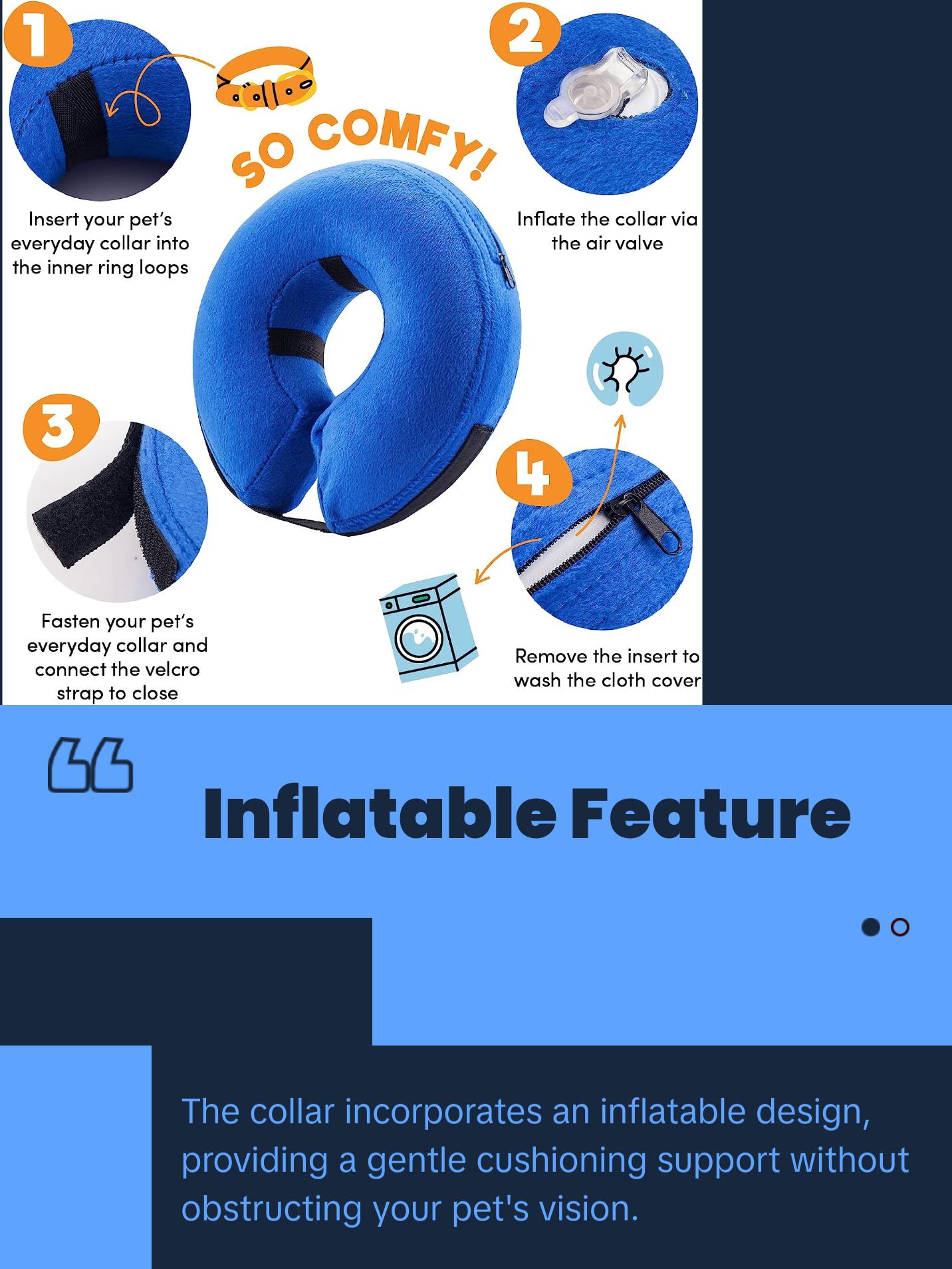 Protective Inflatable Collar for Dogs and Cats - Soft Pet Recovery Collar (Large, Blue) Protective Inflatable Collar for Dogs and Cats - Soft Pet Recovery Collar (Large, Blue)