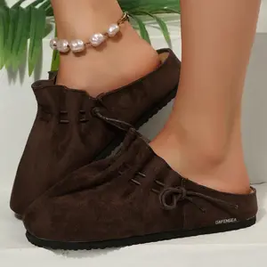 Women's Sandals Streetwear Suede Clogs Backless Mules for Effortless Cool Vibes Indoor Outdoor Shoes Springfresh