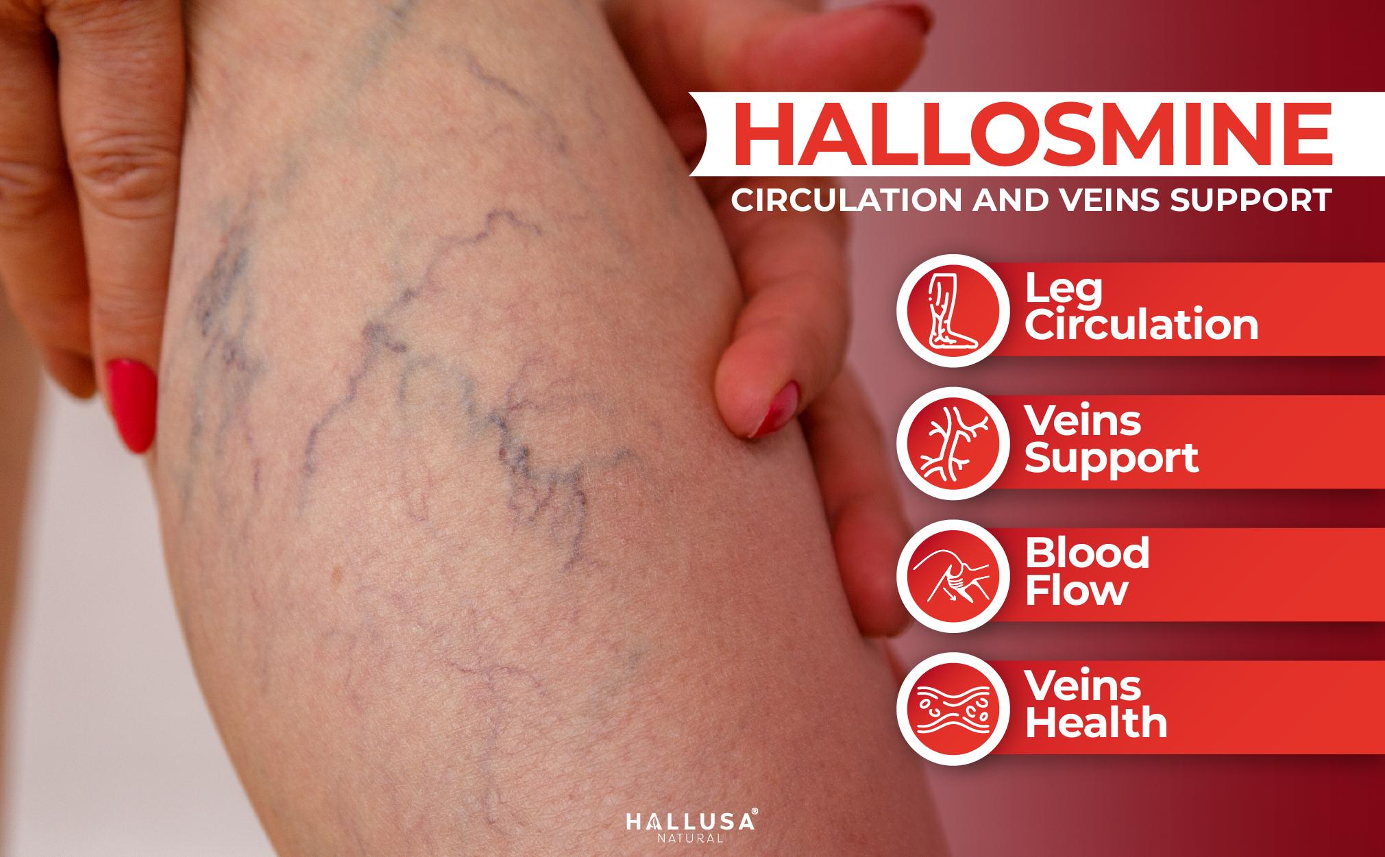 HALLUSA NATURAL HALLOSMINE XTRA 180 Capsules + FREE Veins Cream Diosmin Horse Chestnut Hesperidin Circulation Vein Health Support Supplement HALLUSA NATURAL HALLOSMINE XTRA 180 Capsules + FREE Veins Cream Diosmin Horse Chestnut Hesperidin Circulation Vein Health Support Supplement