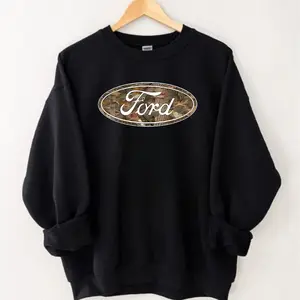 Ford Camo Logo Sweatshirt, Ford Merch, Gift For Car Lovers, For Men For Him For Husband For Dad, Racing Shirt, Vintage Graphic Sweater