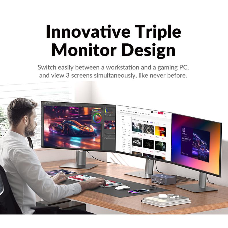 AV Access iDock D23 8K KVM Switch Docking Station for 2 Desktop PCs & 3 Monitors, DisplayPort 2.0, 1G Ethernet, 4K@165/144Hz for Gaming & Home Office (Desktop Only) AV Access iDock D23 8K KVM Switch Docking Station for 2 Desktop PCs & 3 Monitors, DisplayPort 2.0, 1G Ethernet, 4K@165/144Hz for Gaming & Home Office (Desktop Only)