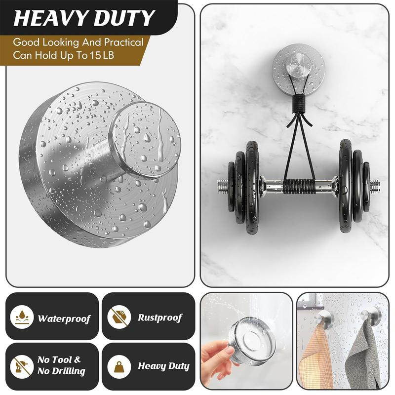 2 PCS Suction Cup Hooks for Shower, No-Drill Bathroom Hooks, Holder Holds Strong on Tile, Glass, Mirror, Wall, Bathroom Door 2 PCS Suction Cup Hooks for Shower, No-Drill Bathroom Hooks, Holder Holds Strong on Tile, Glass, Mirror, Wall, Bathroom Door