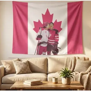 Vintage Heated Rivalry Tapestry, Retro Sports Match Tapestry, LGBTQ+ Pride Flag, Canada vs. Russia Rivalry Banner, Fan Room Decor, Unique Hockey Lovers Gift