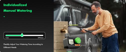 RESTMO Sprinkler Timer, Programmable Water Timer for Garden Hose, Automatic Control | Manual ON/Off | Rain Delay for Outdoor Faucet, Drip Irrigation and Lawn Watering System