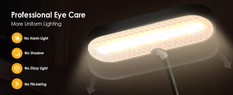 Clip-On Reading Light! 3 Color Temperatures & Stepless Dimming, Student Dorm & Bedside Lamp, Eye-Care Night Light