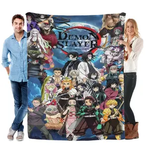 Demon Slayer Hashira Wool Throw Zenitsu Nezuko Pattern Comfortable Lightweight Family Travel Thanksgiving Birthday Christmas Gift