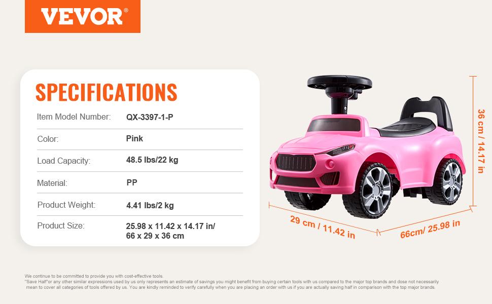 【fathersdaygift】VEVOR Ride On Push Car for Toddlers, Ages 1-3, Ride Racer, Sit to Stand Toddler Ride On Toy, Classic Kids Ride On Car with Music Steering Wheel & Under Seat Storage, Ride On Toy for Boys Girls, Pink，Christmas gift
