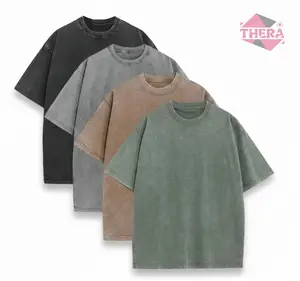1/4 Pack Oversized Tshirts for Men Unisex Gym Vintage Heavyweight T Shirts Cotton Workout Acid Wash Baggy Tees Streetwear Crewneck Casual Tropical Beige Menswear