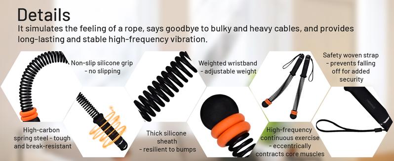 FINDAMAZE Cordless Battle Ropes for Home Gym - Cordless Training Rope Fitness Equipment for Men & Women, Weighted Workout Ropes for HIIT, No-Jump Full-Body Exercise, Ideal for Fitness Enthusiasts Workout Equipment Training Equipment & Festival Gift