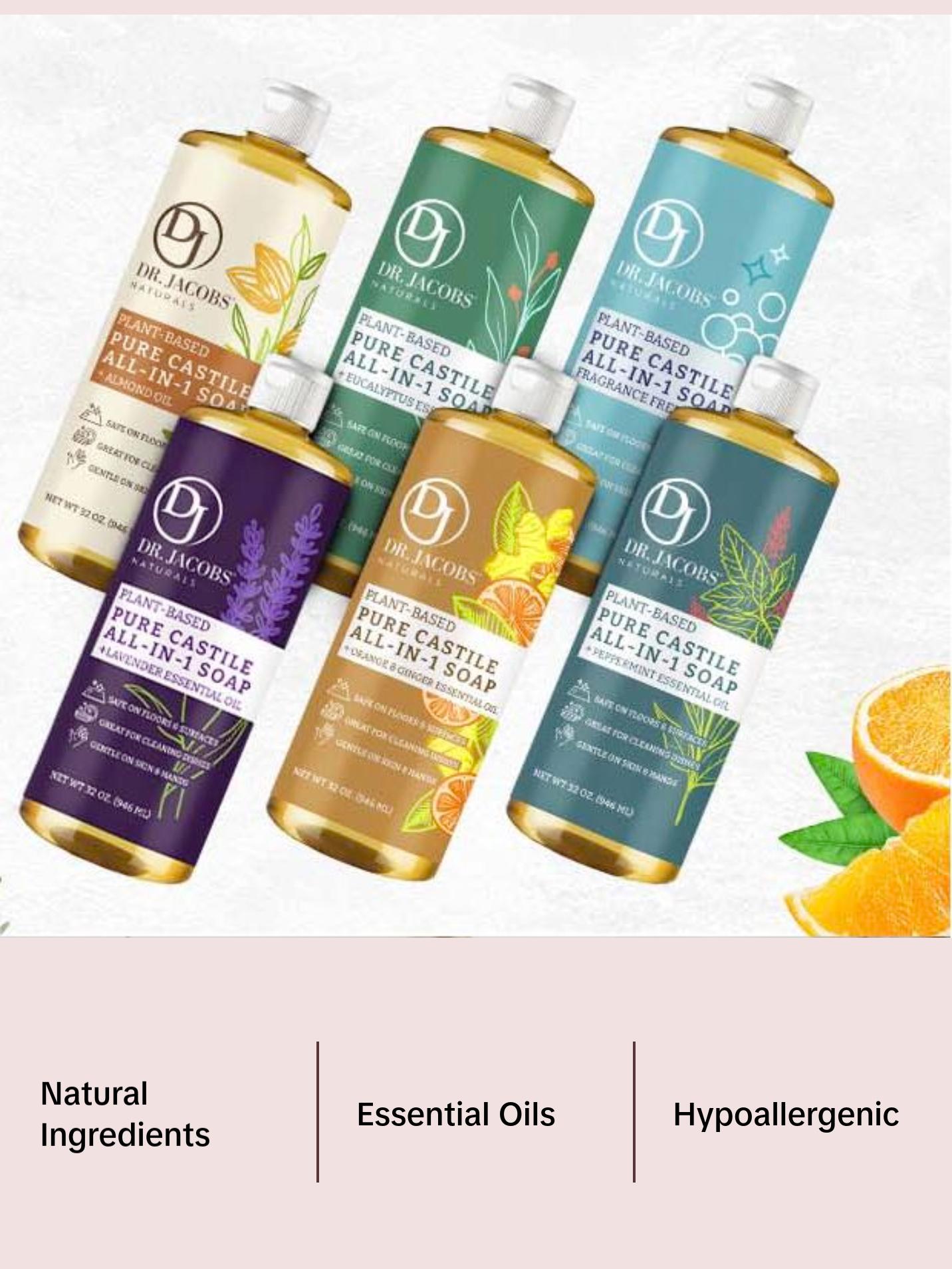 Castile Lavender Gift Set Bpdy Wash Hand Wash Soap Bar for Sensitive Skin