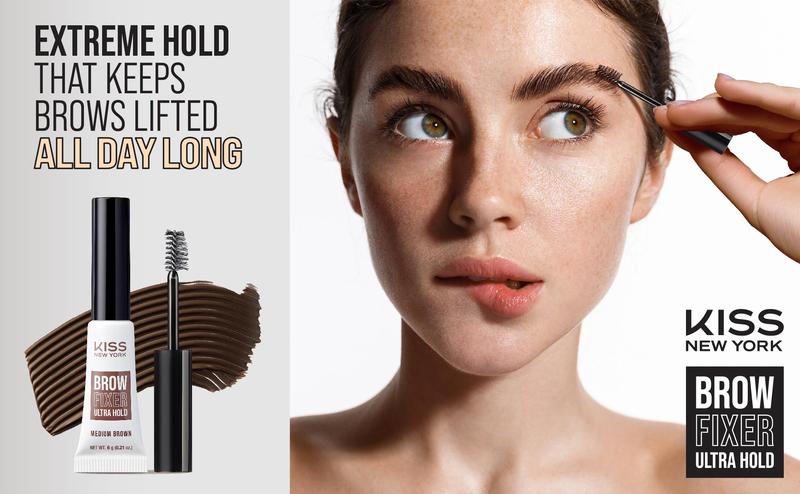KISS New York Brow Fixer All-Day Extreme Hold, Long-Lasting Hold for Sculpted, Transfer Proof, Non-Sticky Finish, Adjustable Volume, Quick-Set Formula KISS New York Brow Fixer All-Day Extreme Hold, Long-Lasting Hold for Sculpted, Transfer Proof, Non-Sticky Finish, Adjustable Volume, Quick-Set Formula