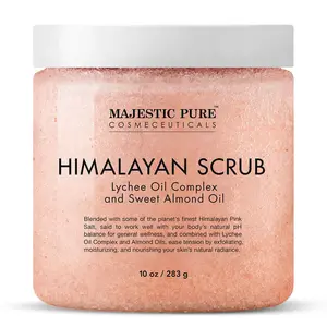Himalayan Salt Body Scrub with Lychee Oil and Sweet Almond Oil | 10 oz