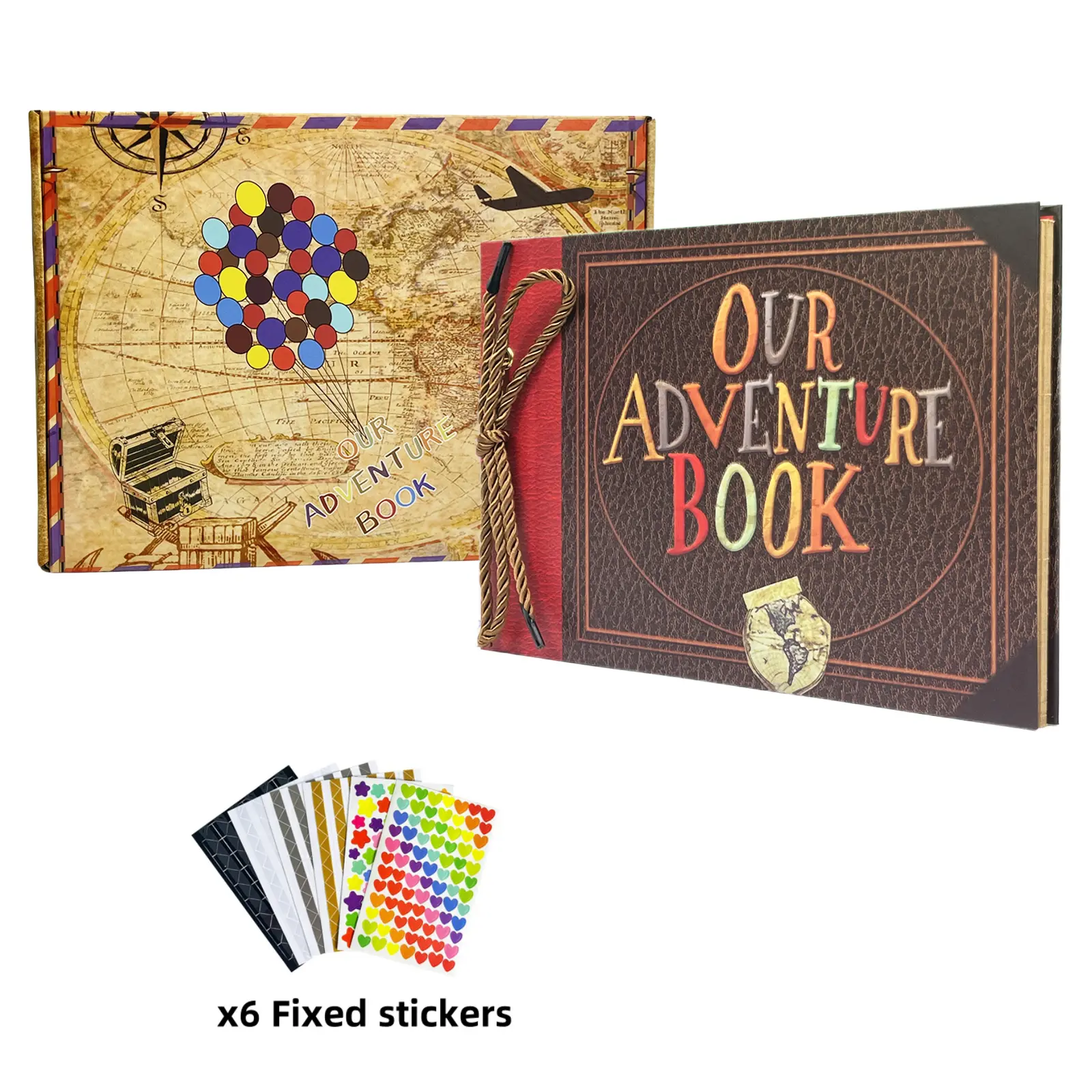 Our Adventure Book, Scrapbook Photo Album, Photo Book,Scrap book with Hard Cover Movie Up Travel Scrapbook for Anniversary,  Wedding, Travelling (our adventure book)