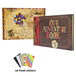 Our Adventure Book, Scrapbook Photo Album, Photo Book,Scrap book with Hard Cover Movie Up Travel Scrapbook for Anniversary,  Wedding, Travelling (our adventure book)