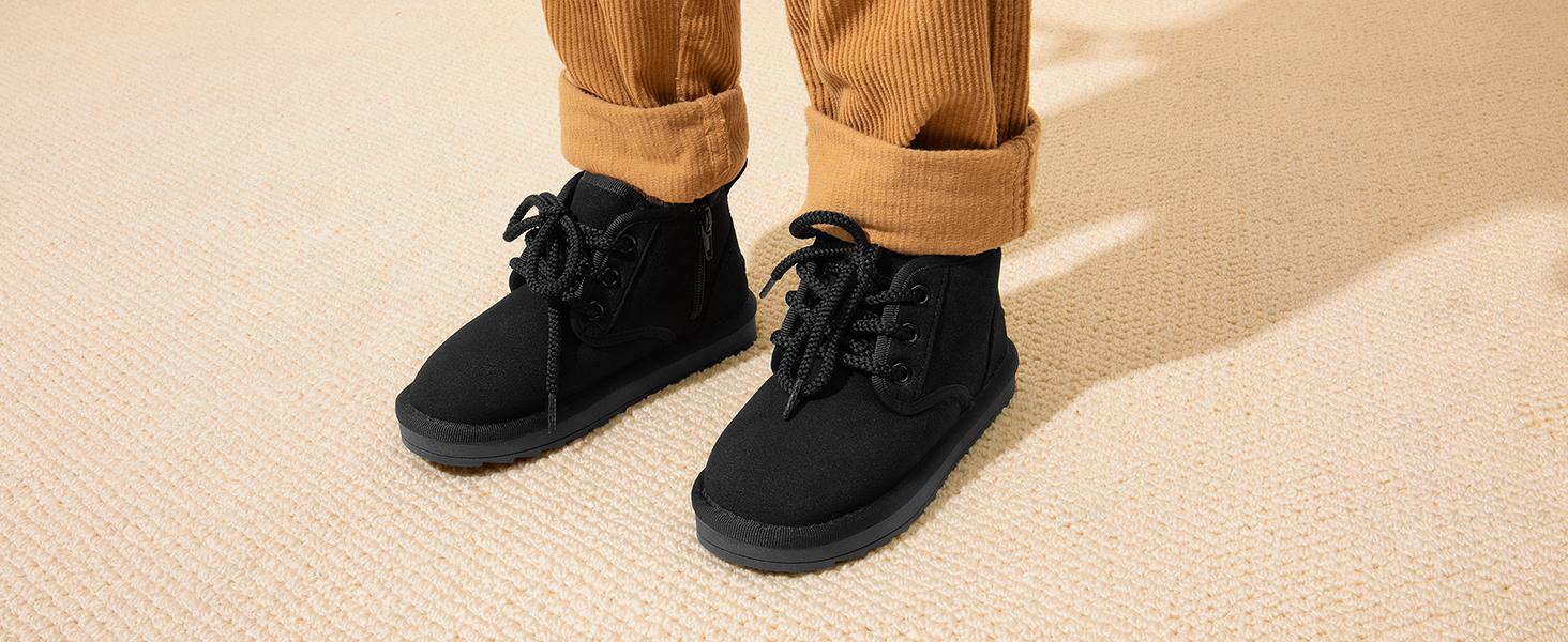 DREAM PAIRS Toddler Boots Kids Boys Girls Winter Zipper Warm Faux Fur FuzzyGo Kid's Cozy Walking Ankle Boots