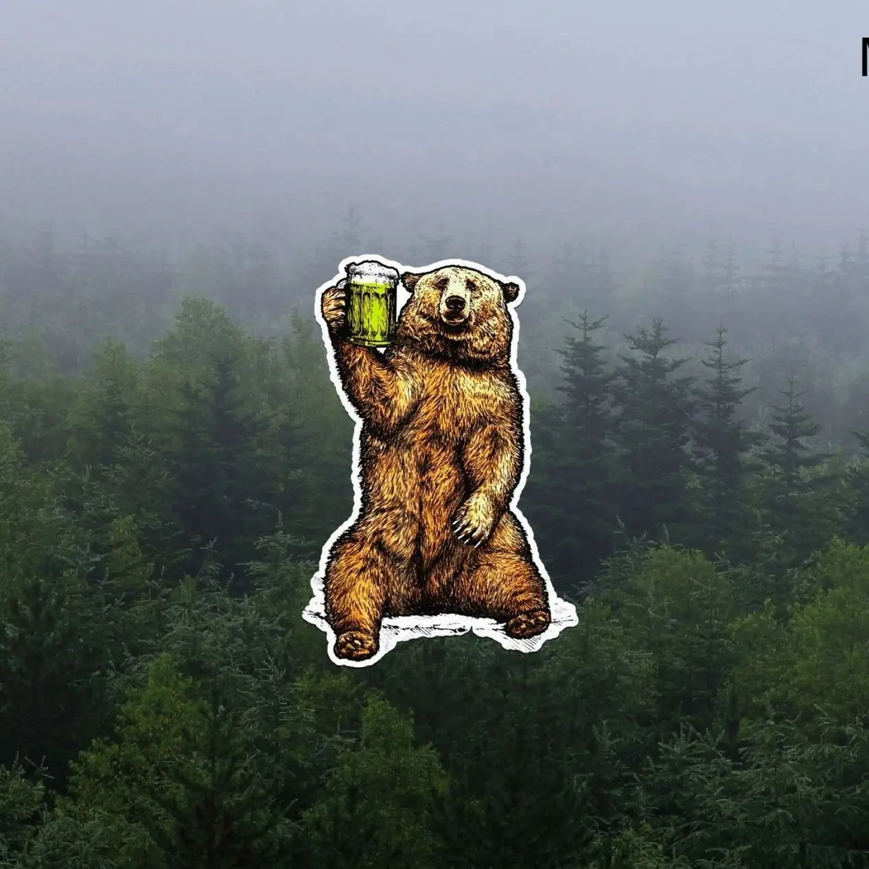 Bear Beer Sticker, Vinyl sticker, Laptop sticker, Yeti cooler sticker, Water Bottle Sticker, Funny Sticker, MacBook Sticker, Laptop Water Bottle Decal Sticker