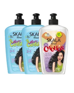 SKALA - Mais Cachos & Gel Travel Size Bundle - 3 Bottles of 250G each