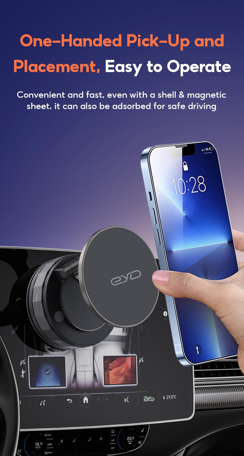 EYD VP05X Magnetic Vacuum Suction Phone Holder, 360° adjustable, strong magnetic adsorption, foldable, universal car and desktop stand.
