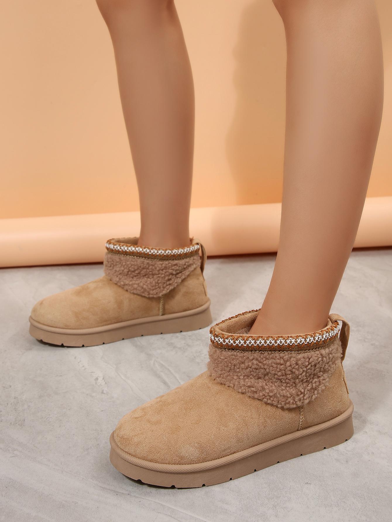 Mysoft Women's Simple Warm Snow Boots, Winter Outdoor Shoe, Womensfashion Footwear, Cozy Boots for Women, Perfect Valentine's Day Gift  Walking Shoes  Girl